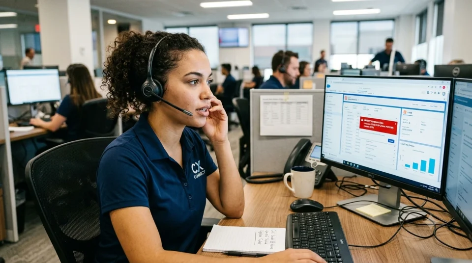 Female Agent on the phone