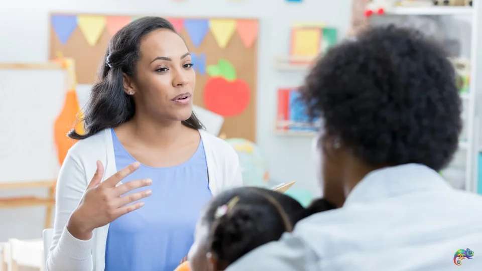 Parent meeting with teacher