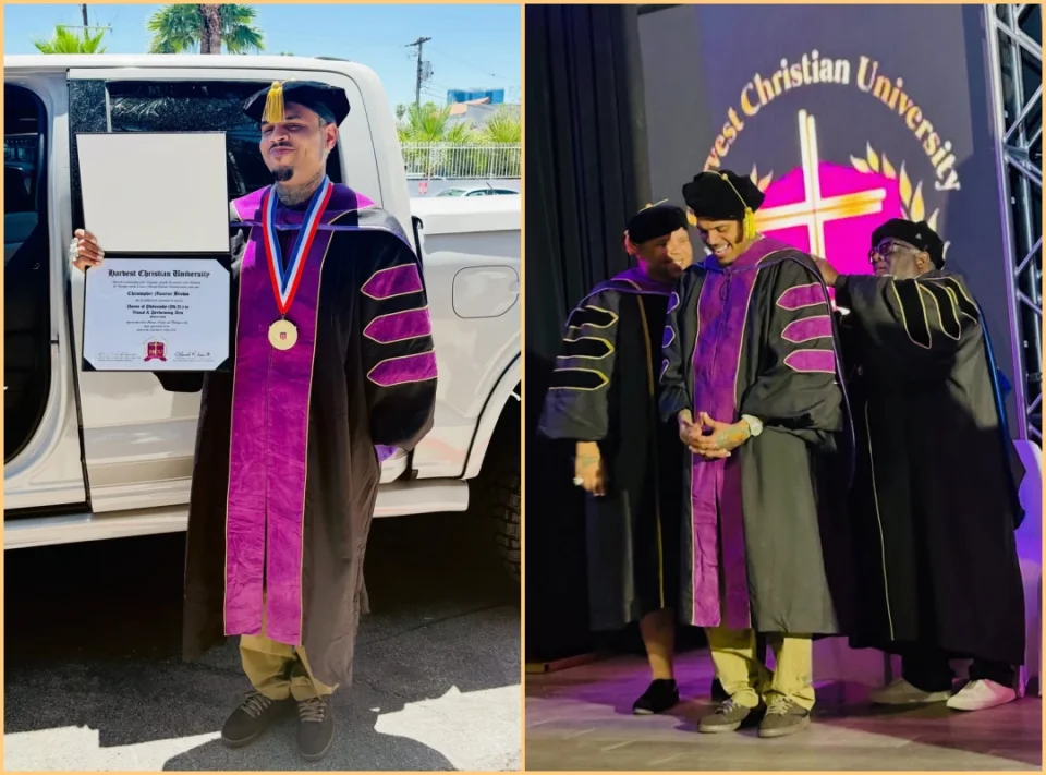 Chris Brown Receives Honorary Ph.D.