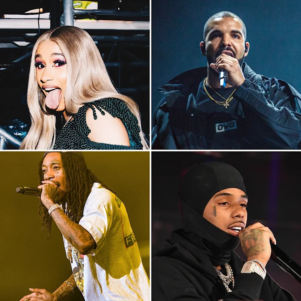 Cardi B, Drake, Wiz Khalifa, Pooh Shiesty, Gucci Mane