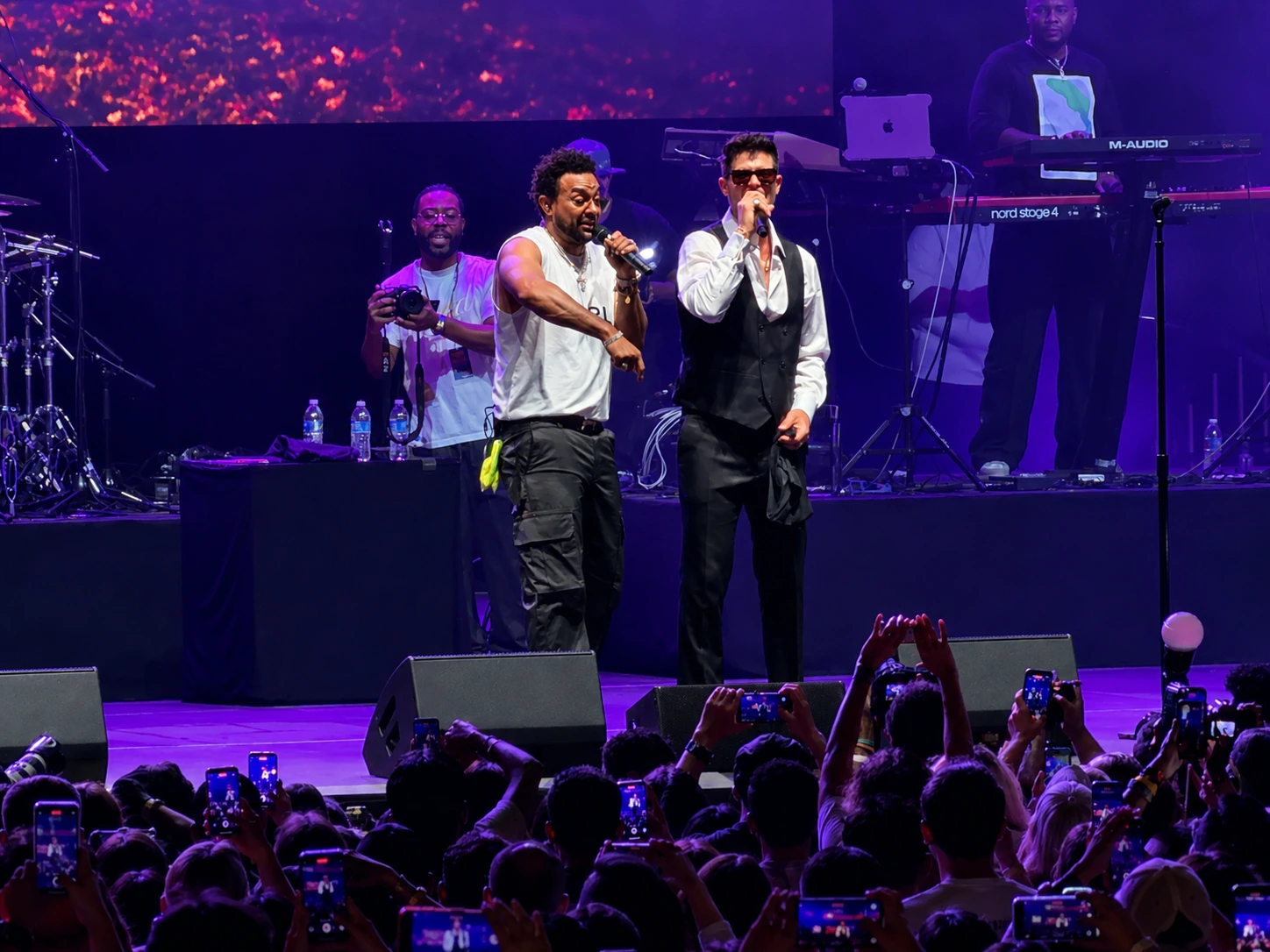 Shaggy and Robin Thicke performing at Shaggy's Yadd Live at SummerStage