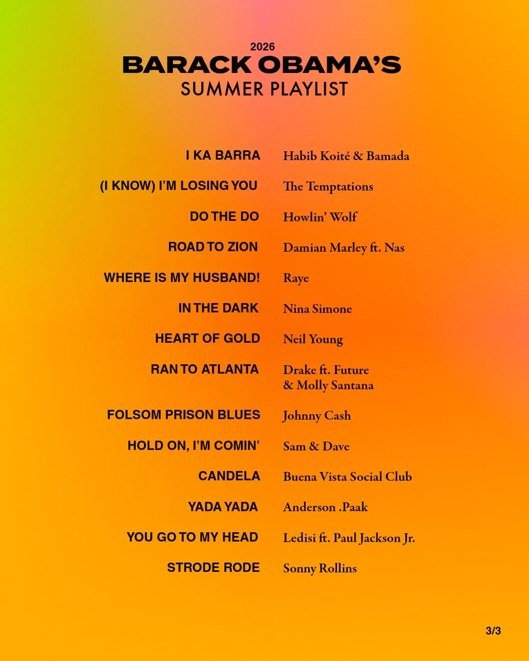 President Barack Obama playlist