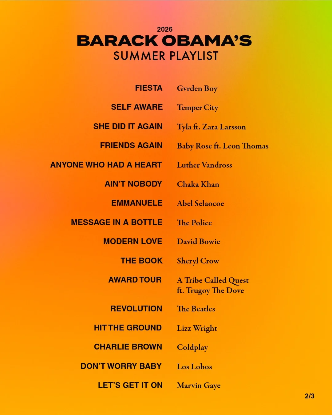 President Barack Obama playlist