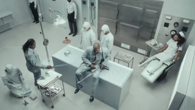 In the "OK" Video, Ye Is a Body on a Table While Everybody Else Does the Work