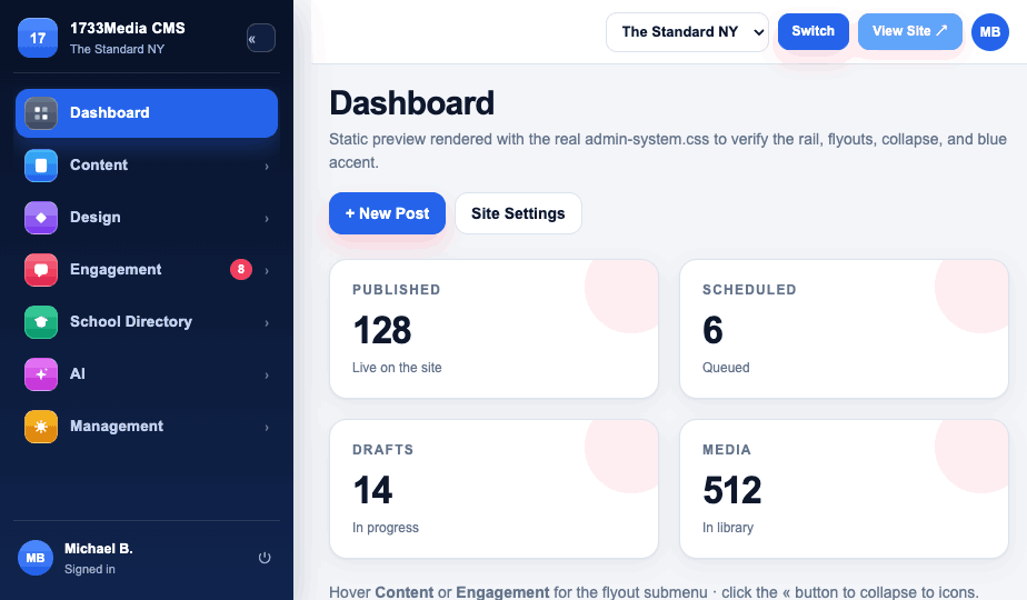 Web design mock
