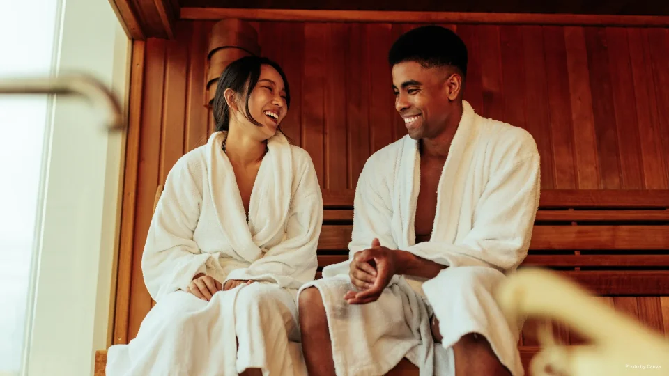 couple in sauna