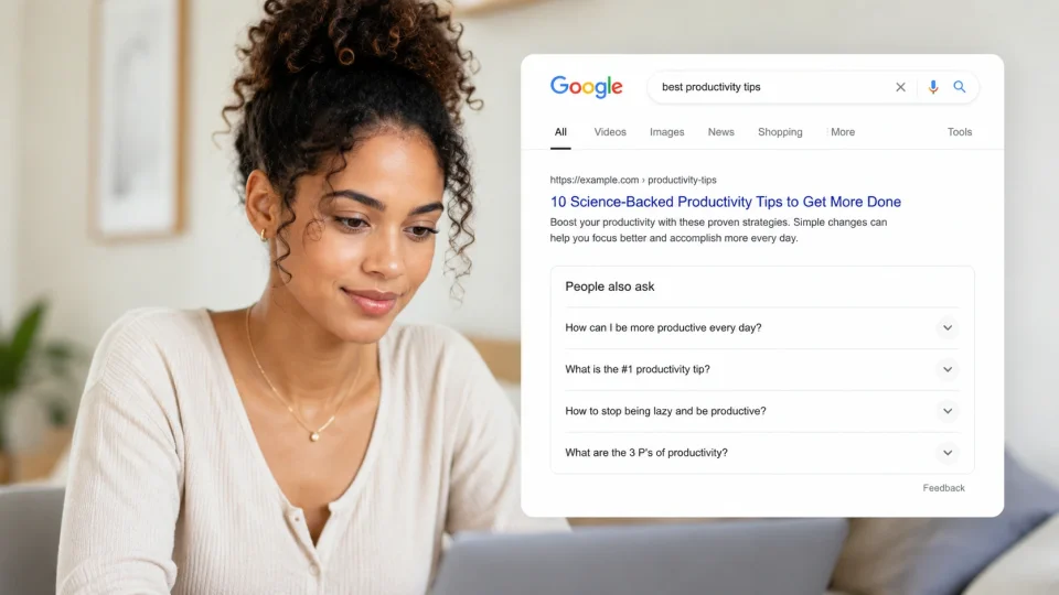 woman search on Google