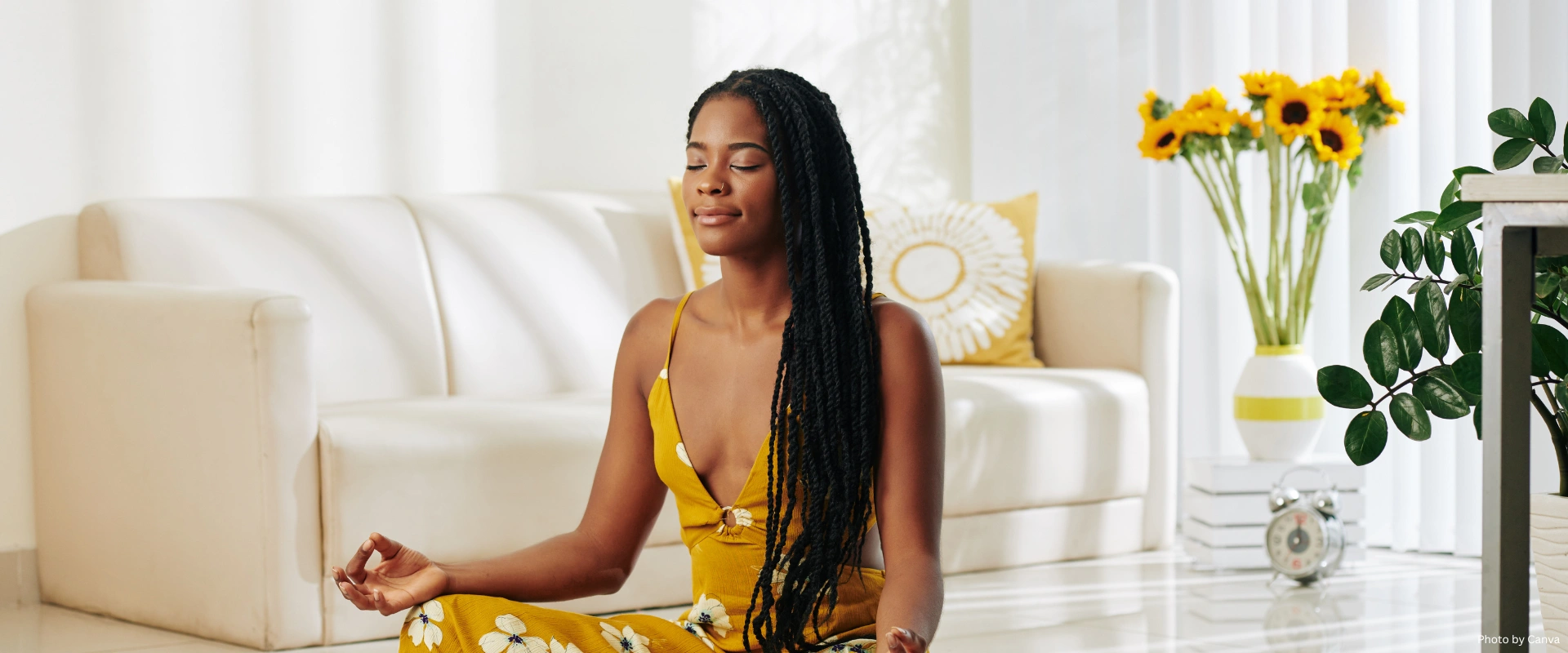 Black Woman doing Yoga