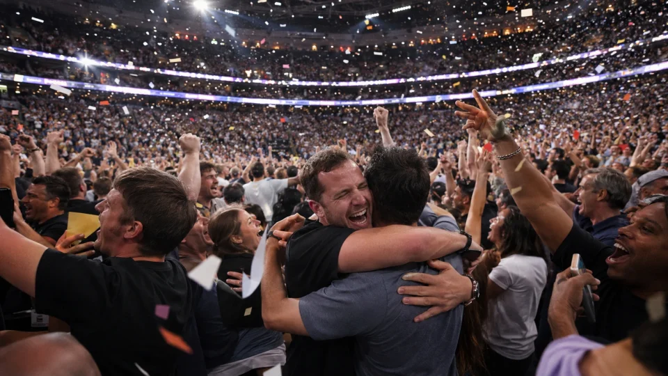 Celebration in the heart of the crowd