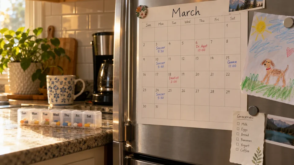Sunny Kitchen Calendar and Pill Organizer