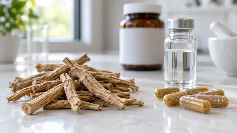 Herbal Roots, Capsules, and Vial