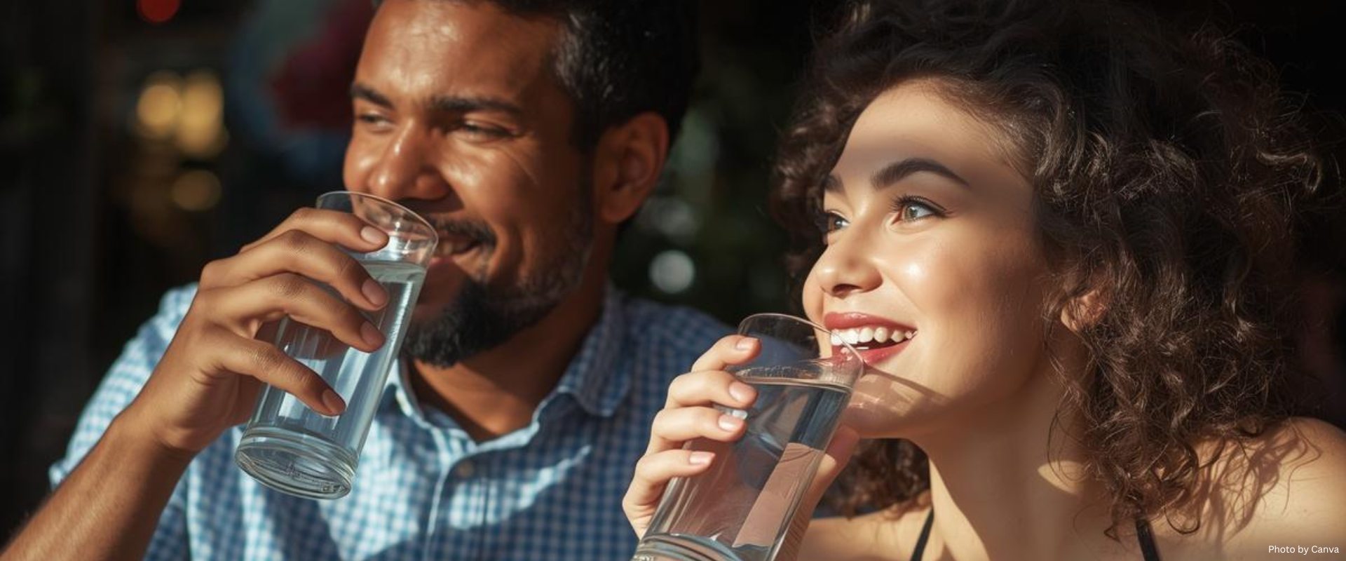 Couple Drinking Water