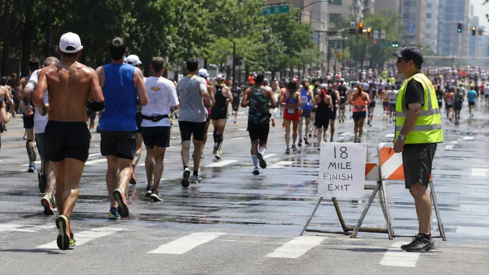 Marathon Runners at Mile 18 Exit