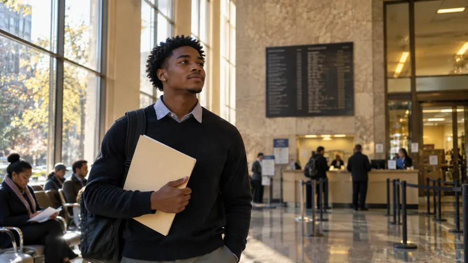 Applicant Arrival in the Civic Lobby